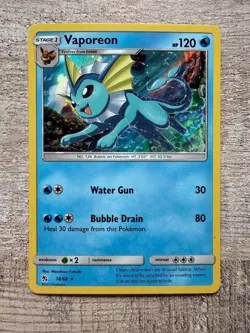 Vaporeon 18/68 Holo Rare - 2019 Hidden Fates - Pokemon TCG - Image 1