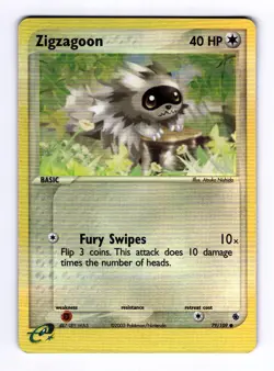 Zigzagoon Ruby and Sapphire #79 (2003) Common Reverse Holo NM Pokemon - Image 1