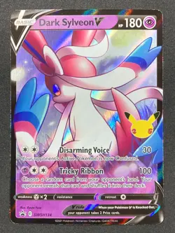 Dark Sylveon V SWSH134 Pokemon Celebrations 25th Anniversary Black Star Promo LP - Image 1
