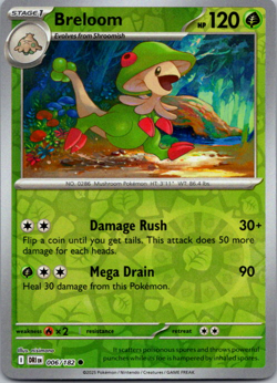 Breloom 006/182 Common Reverse Holo - Pokemon TCG Destined Rivals NM - Image 1