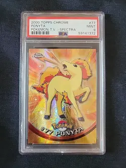 2000 TOPPS CHROME POKEMON T.V. SPECTRA PONYTA # 77 - PSA 9 MINT - Image 1