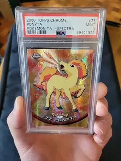 2000 TOPPS CHROME POKEMON T.V. SPECTRA PONYTA # 77 - PSA 9 MINT - Image 4