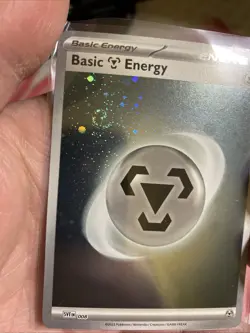 Pokemon 151 Basic Steel Energy 008 Holo Variant 5 Swirls!! - Image 4