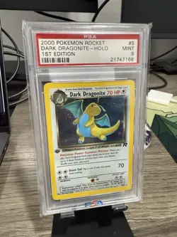 2000 Pokemon Rocket 1st Edition Dark Dragonite Holo PSA 9 English - Image 1
