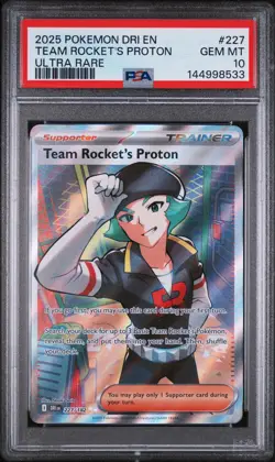 2025 Pokemon Dri En-Destined Rivals #227 Team Rocket'S Proton Ultra Rare PSA 10 - Image 1
