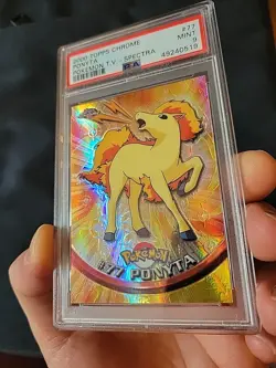 2000 TOPPS CHROME POKEMON T.V. SPECTRA PONYTA # 77 - PSA 9 MINT - Image 3