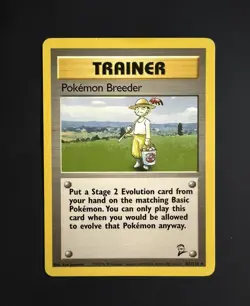 Pokemon Breeder 105/130 Base Set 2 Rare Pokemon Card - Image 1