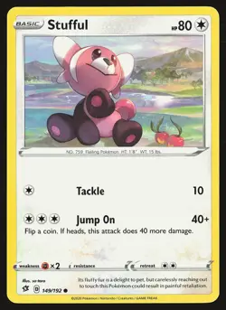 SWSH02: Rebel Clash Stufful #149/192 Common Pokemon Card - Image 1