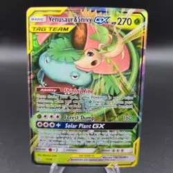 Venusaur & Snivy GX 1/236 Pokemon Card - Sm: Cosmic Eclipse - NM - Image 1