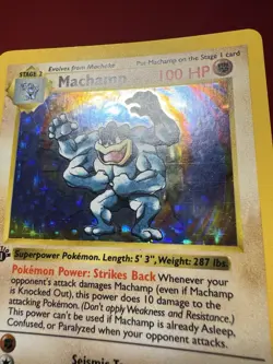 Machamp 8/102 1st Edition Shadowless Base Set Pokemon Card LP - Image 5