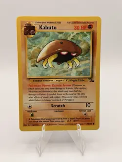 Pokemon Kabuto Fossil 50/62 Common Regular Stage 1 30 HP 1999 Card - Image 1
