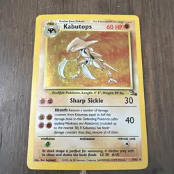 Pokemon TCG Kabutops Holo Rare Unlimited Card 9/62 Fossil - Image 1