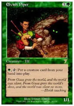 MTG Elvish Piper, Seventh Edition, Heavily Played, English - Image 1