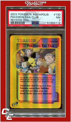 Aquapolis 130 Pokemon Fan Club Reverse Foil PSA 7 - Image 1