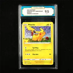TQG 9.5 MINT+ 2020 Pokemon ENG Pikachu SWSH039 Promo - Image 1