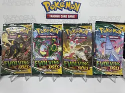 Pokemon TCG Evolving Skies Booster Pack Art Set - Sealed Lot of 4 Packs - Image 1