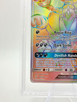 2019 Pokemon S&M Team Up Hoopa GX Rainbow Secret Rare #187 | PSA 9 MINT - Image 4