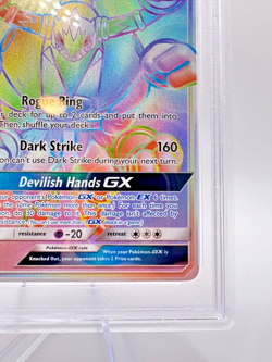 2019 Pokemon S&M Team Up Hoopa GX Rainbow Secret Rare #187 | PSA 9 MINT - Image 5