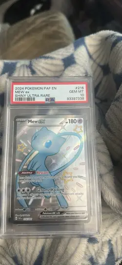 Pokemon Mew EX TCG Paldean Fates Holo Shiny Ultra Rare Card 216/091 PSA 10 - Image 1