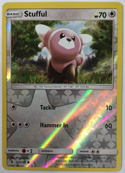 POKEMON STUFFUL 112/145 GUARDIANS RISING COMMON REVERSE HOLO NEAR MINT - Image 1