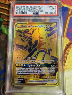 2021 POKEMON SM BLACK STAR PROMO #SM248 FULL ART/PIKACHU & ZEKROM GX PSA 9 - Image 3