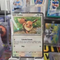 Eevee 133/165 Holiday Calendar Promo Snowflake Stamped SEALED Pokemon TCG - Image 1