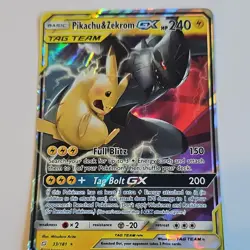 Pokemon Pikachu & Zekrom GX TAG TEAM Ultra Rare Holo SM-Team Up 33/181 - Image 1