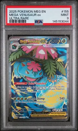 2025 POKEMON MEG EN-MEGA EVOLUTION ULTRA RARE #155 MEGA VENUSAUR EX - PSA 9 Mint - Image 1
