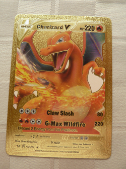 POKEMON CHARIZARD V WILD FLAMES GOLD FOIL CARD BASIC 2022 - Image 1