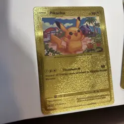 Pokemon Pikachu 075/073 Gold Foil Rare Fan Art Card LP - Image 1