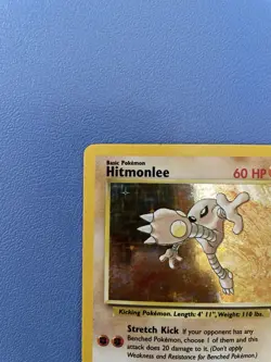 Hitmonlee 7/62 Unlimited Holo Rare Fossil Pokemon Card - Lightly Played - Image 2