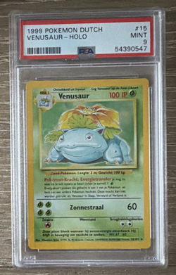 Pokemon Venusaur Holo Base Set Card 15/102 1999 DUTCH PSA 9 - Image 1