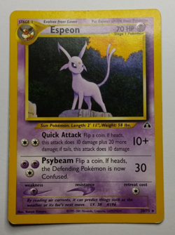 Pokemon Card Espeon Neo Discovery Rare 20/75 Light Play - Image 1