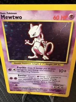 1999 Base Set Mewtwo Holo 10/102 WOTC Vintage Pokemon Card MP - Image 2