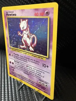 1999 Base Set Mewtwo Holo 10/102 WOTC Vintage Pokemon Card MP - Image 3