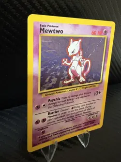 1999 Base Set Mewtwo Holo 10/102 WOTC Vintage Pokemon Card MP - Image 4
