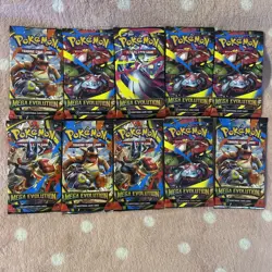 POKEMONS MEGA EVOLUTION 10 PACK LOT ENGLISH EDITION 10 CARD PACKS 🔥🔥 - Image 1