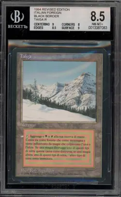 Magic MTG Taiga Revised ITALIAN Foreign Black Border Rare BGS 8.5 - Image 1