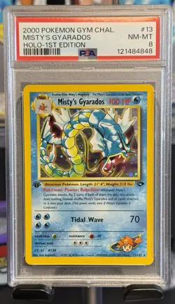 2000 Pokemon Gym Challenge Misty’s Gyarados Holo 1st Ed #13 PSA 8 NM-MT - Image 1