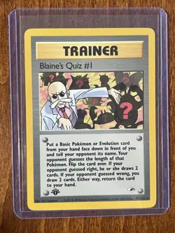 [NM] 2000 Pokemon Gym Heroes Blaine's Quiz #1 1st Edition Trainer #97/132 - Image 1