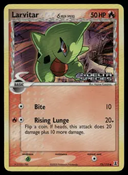 Pokemon Cards Larvitar 73/113 STAMPED Delta Species Common NM - Image 1