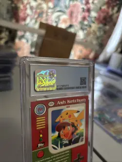 Ash Ketchum Pokemon Topps 1999 Series 1-TV1 Second Print (population 5) Grade 10 - Image 5