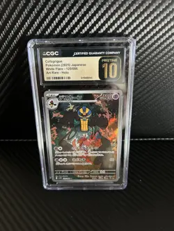✨ CGC 10 Pristine Cofagrigus 120/086 AR Art Rare White Flare sv11W Pokemon Card - Image 1