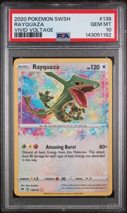 Pokemon Rayquaza SWSH Vivid Voltage 138/185 PSA 10 Gem Mint - Image 1
