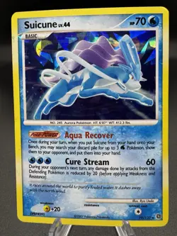 Pokemon TCG Suicune 19/132 Diamond Pearl Secret Wonders Cracked Ice - HP/Damaged - Image 1