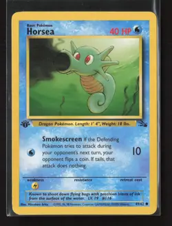 Horsea 49/62 Common Fossil 1st Edition Pokemon MP - Image 2