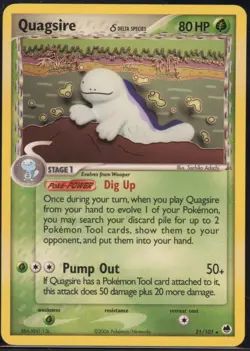 Quagsire 21/101 Rare Dragon Frontiers Pokemon NM - Image 2