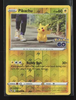 Pikachu 027/078 Reverse Holo Common Pokemon GO Pokemon - Image 2
