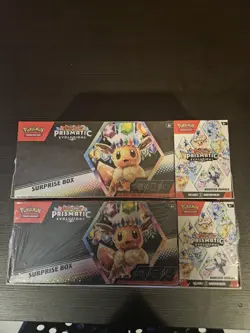 2 Pokemon Prismatic Evolutions Surprise Box + Booster Bundle Sam’s Club sealed - Image 1