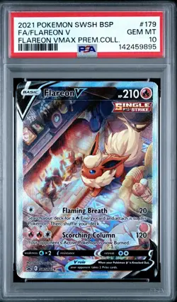 2021 POKEMON SWSH BLACK STAR PROMO #179 FULL ART/FLAREON V PSA 10 - Image 1